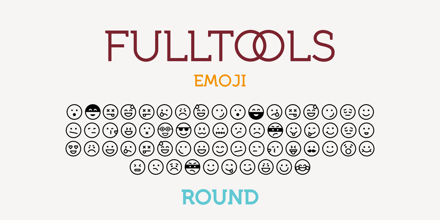 Beispiel einer Full Tools Emoji Round Line-Schriftart